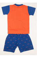 Orangies Red And Blue Printed Cotton Kids Dress (KR1224)